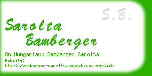 sarolta bamberger business card